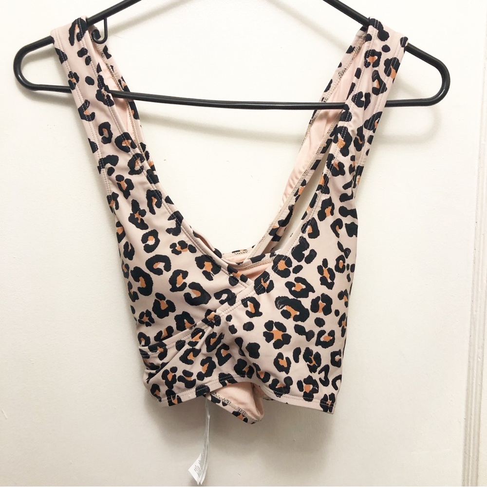 Cupshe Classic Leopard Print Cross Back Tankini Top Size Medium
